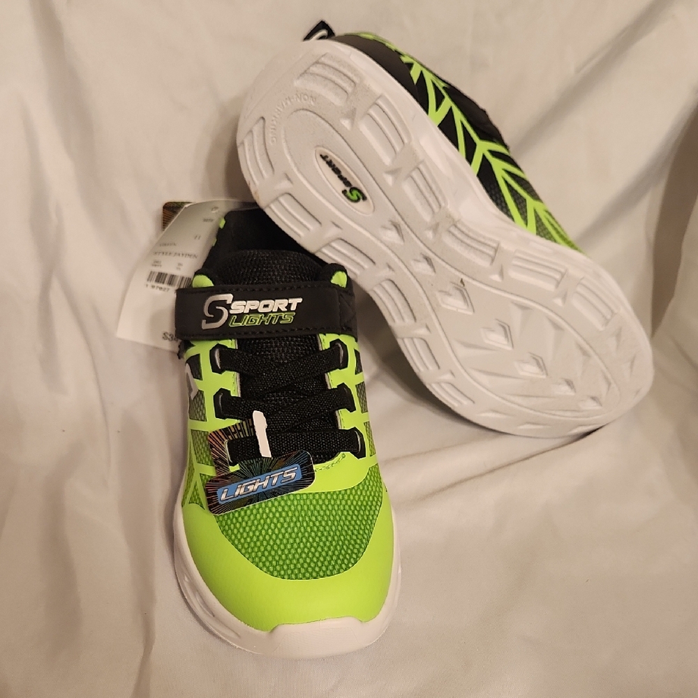 Kids Shoes - Neon Green and Black